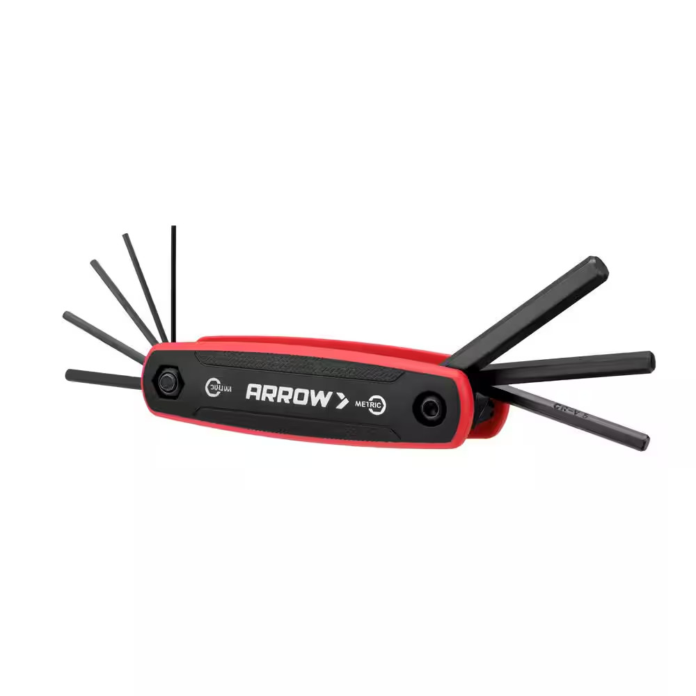 Arrow Folding Hex Key Set with SAE Measurements-(8-Pieces)