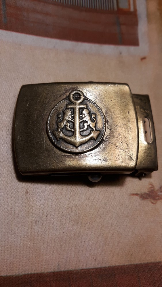 US Navy Merit Solid Brass Belt Buckle Anchor