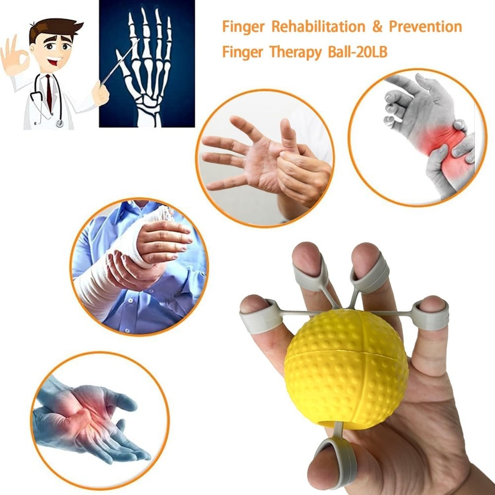 Hand Exercise Ball Squeeze Balls for Hand Therapy Finger Extension Exerciser Fin