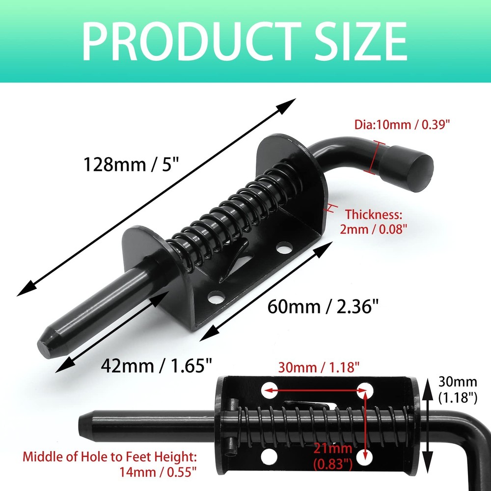 Utility Trailer Gate Spring Loaded Pin Lock Assembly Ramp Door Locking Latch Set