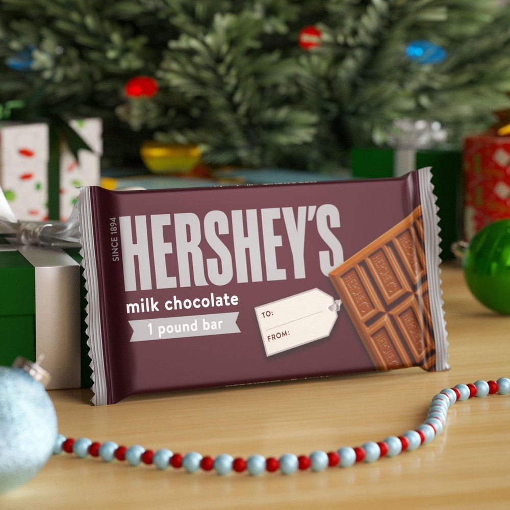 HERSHEY'S Milk Chocolate Candy Gift Bar, 1 lb