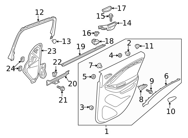 Genuine GM Passenger Side Rear Door Armrest Pull Cup Bracket 22930698