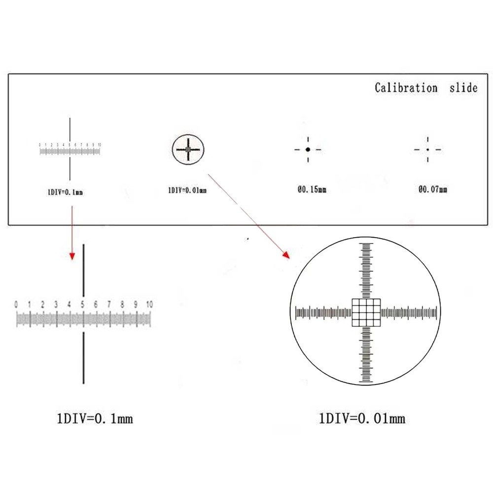 Microscope Stage Calibration Micrometer Slide USB Camera 0.01mm measuring ruler