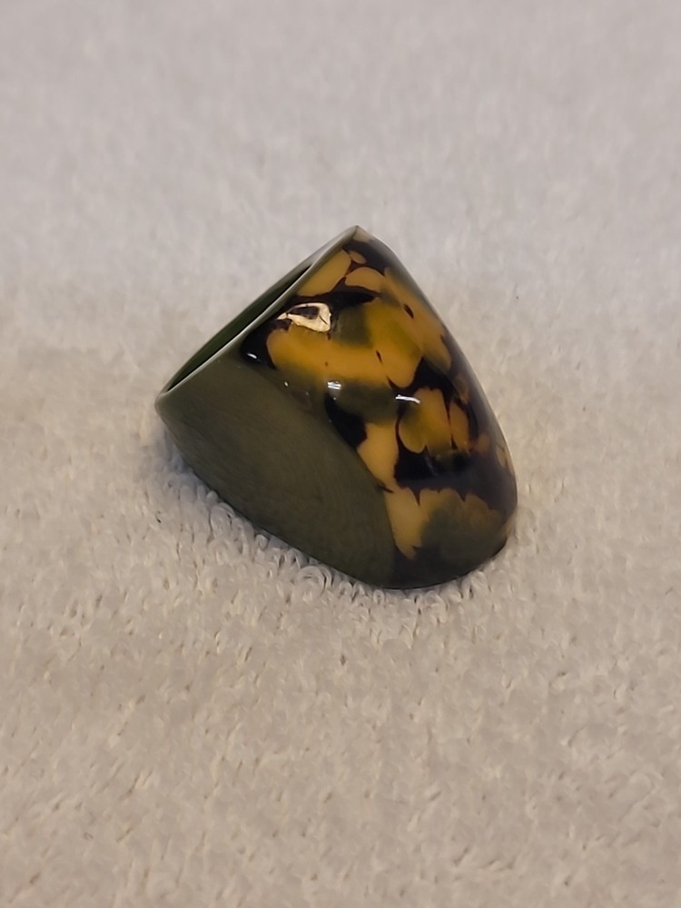 Tagua Nut Statement Ring Size 6 Green