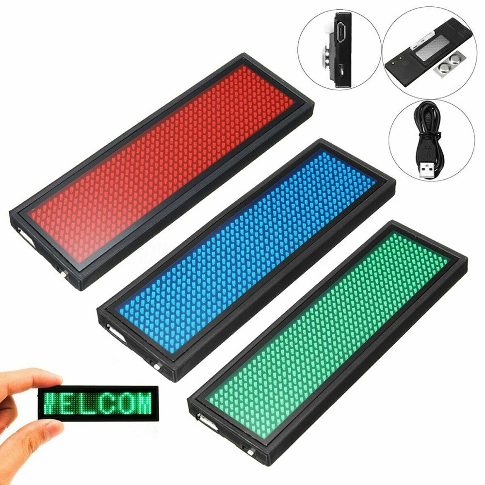 Led Name Badge LED Name Tag Scrolling Message Display Programmable LED Signs