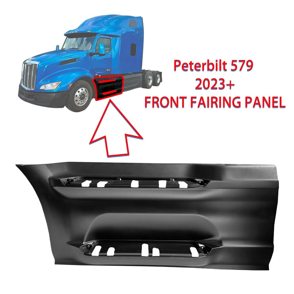 Front Fairing Step Panel for 2023-2025 Peterbilt 579 Driver (Left) Side Black