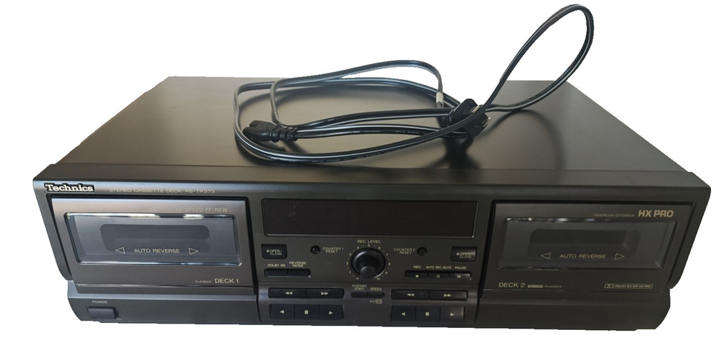 Technics RS-TR373 Dual Stereo Cassette Deck Recorder Works Auto Reverse FF/RR