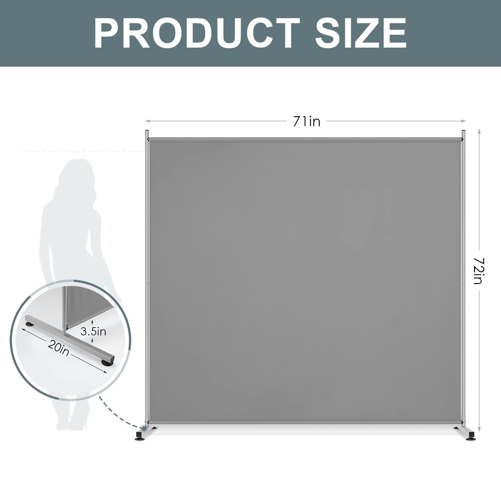Single Large Panel Room Divider, Privacy Screen for Office, Partition Separat...