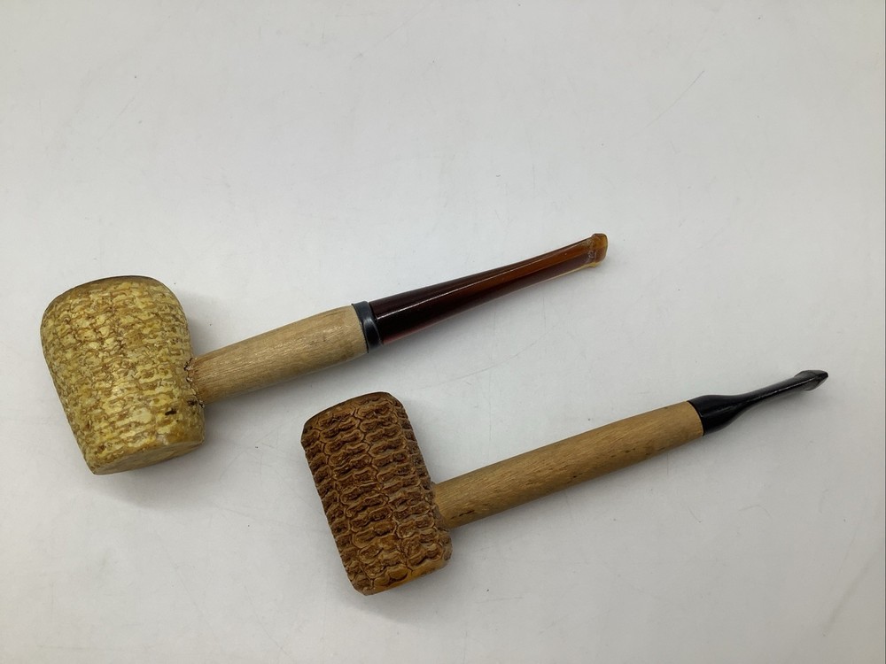 2 Used Vintage Corn Cob Pipes