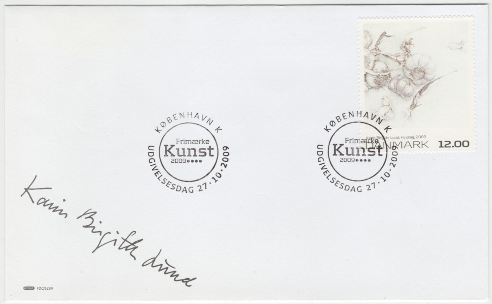Denmark FDC 2009, Paintings, Garlic by Karin Birgitte Lund, mint