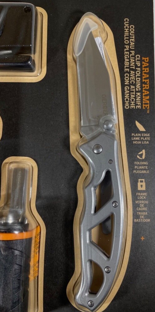 (2 PACK) GERBER Survival Set Paraframe Knife, Fire Starter, Sharpener, Whistle