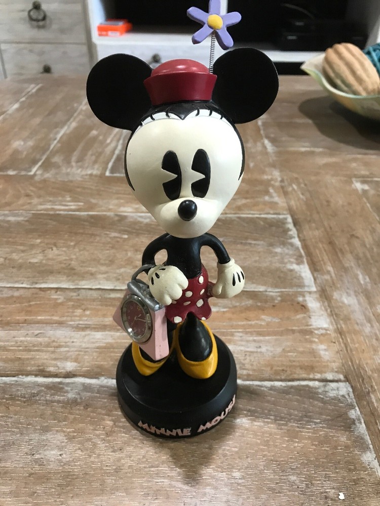 Disney Bobble Time Minnie With Clock Purse Figurine