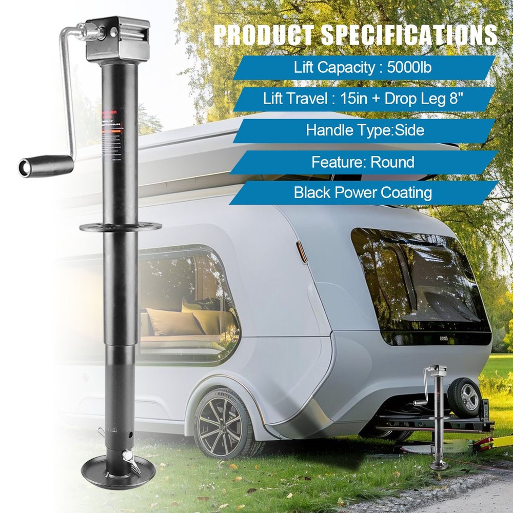 Drill-Powered Adjustable 23" Lift 5000lbs A-Frame Trailer Jack Tongue Stand