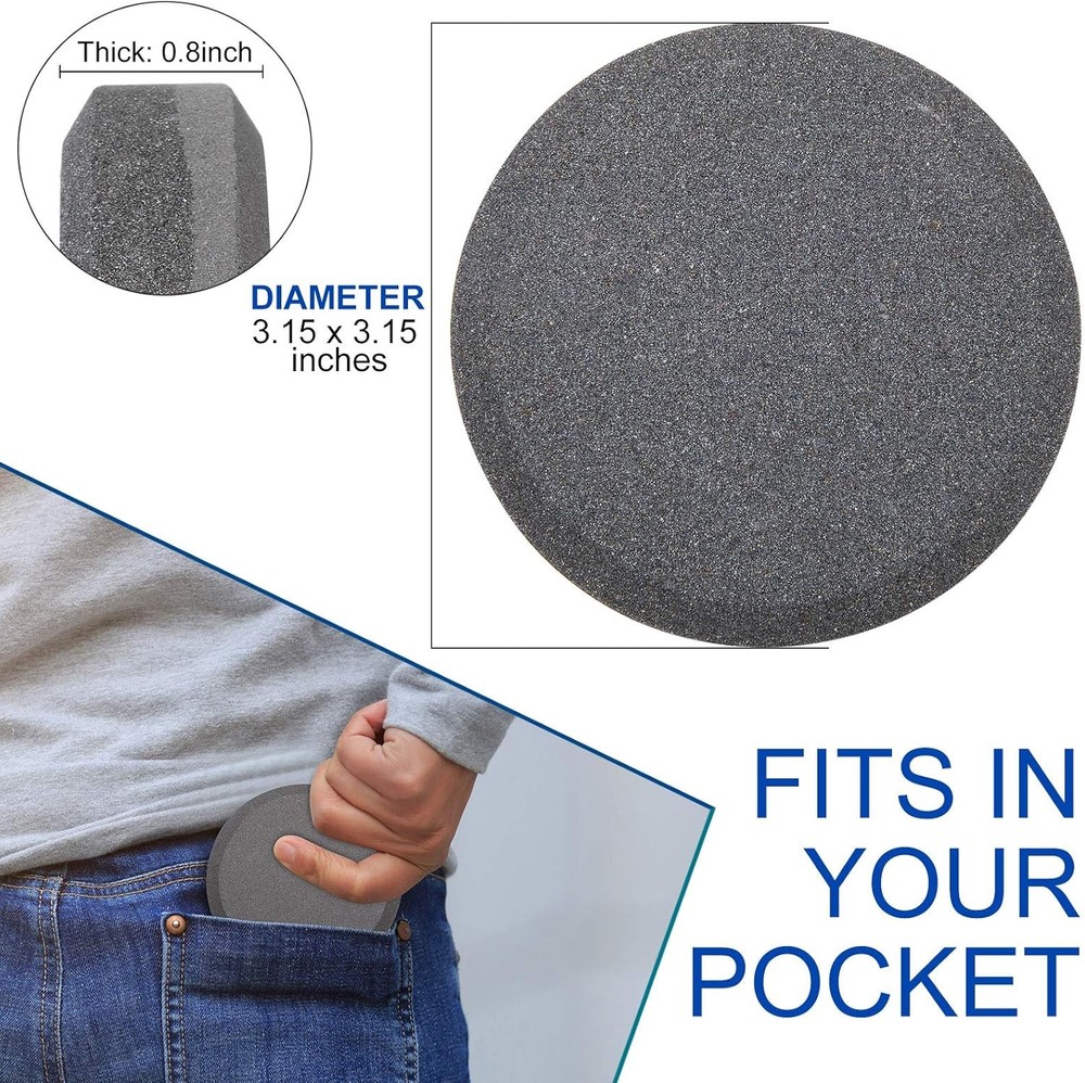 Axe Sharpener Sharpening Dual Grit Multipurpose Puck Gray, Black