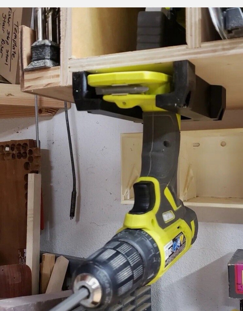 Ryobi Tool Holder Wall Mount 10 pack 3D Printed Black