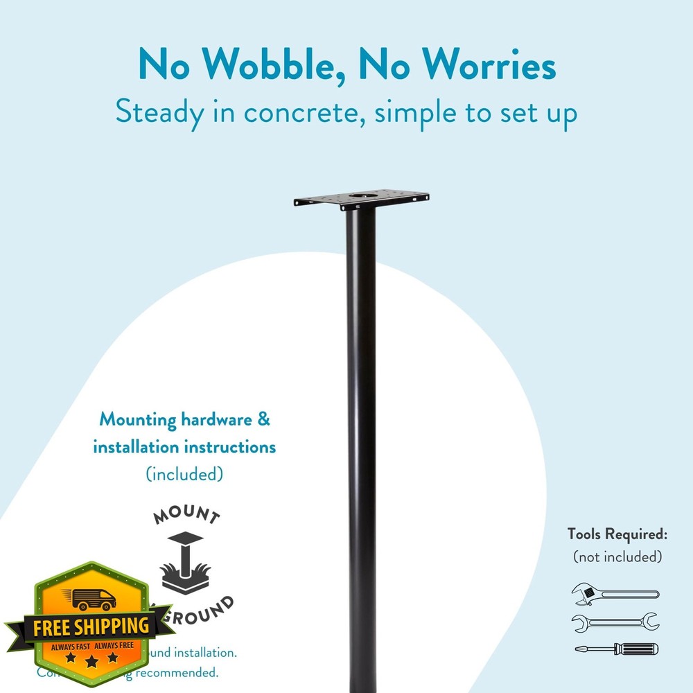 Architectural Mailboxes 7516B-10 Black Steel In-Ground Post