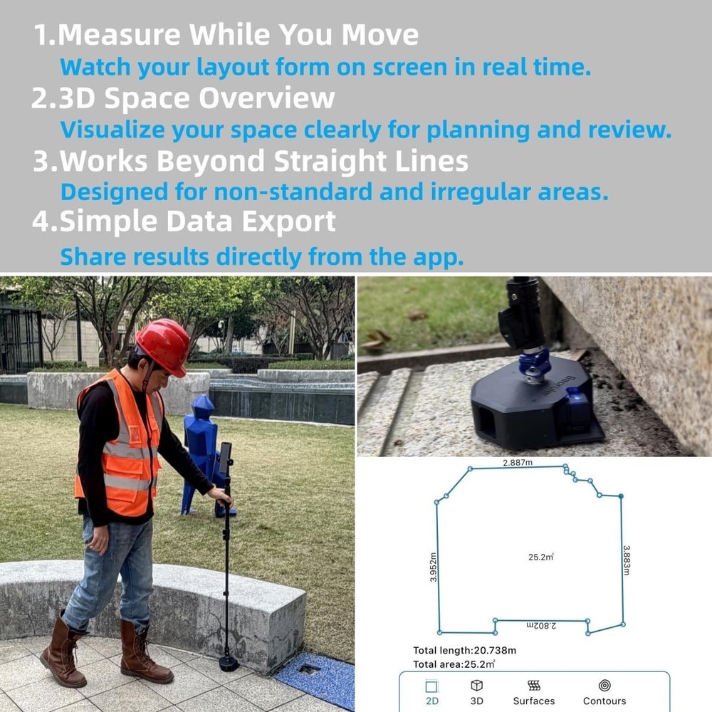 Advanced Motion Measuring Tool Construction Landscaping 3D Data Bluetooth APP PD