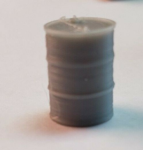 Set of 6 HO grey barrels/drums