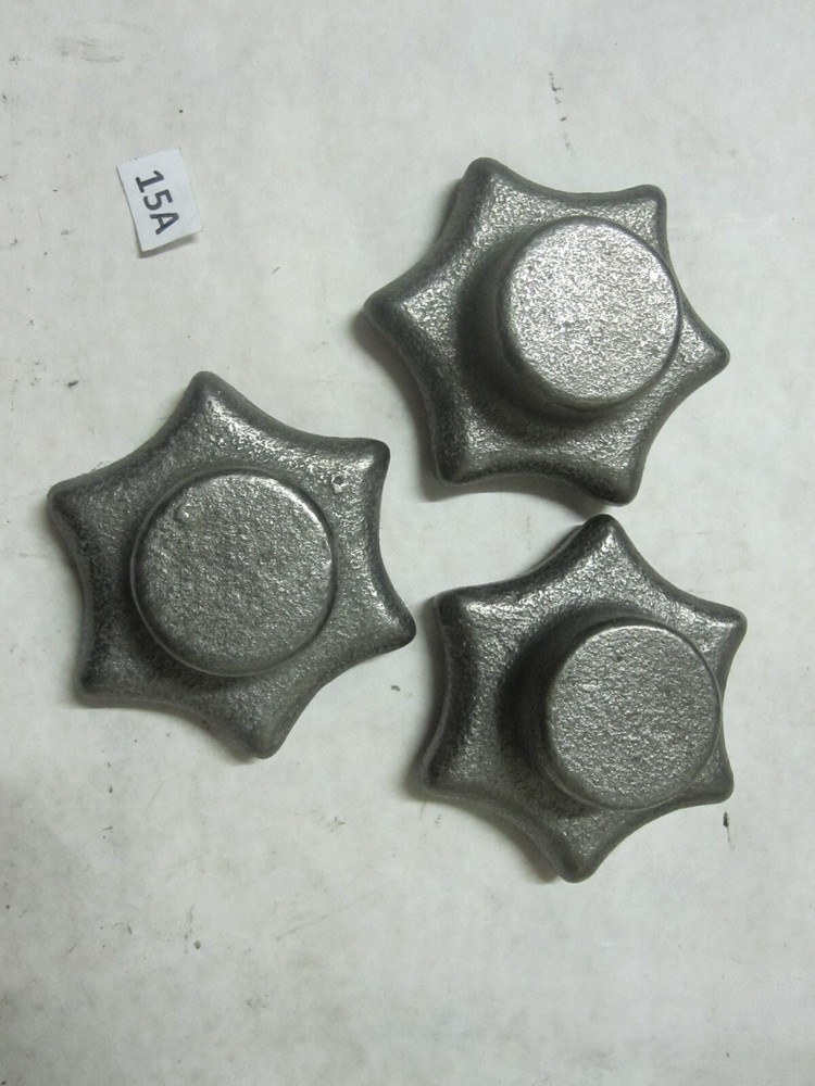 3 QTY Cast Iron DIN Star Knobs Blank Type