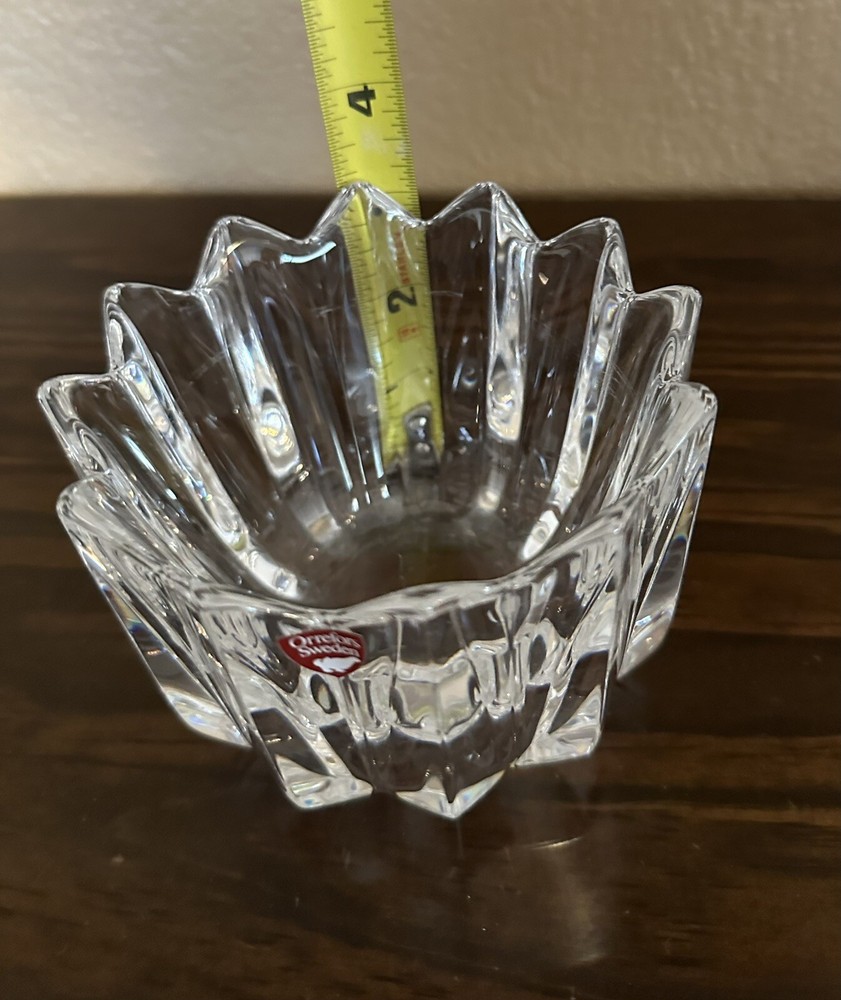 Orrefors Sweden Clear Crystal Bowl Signed GREAT CONDITION