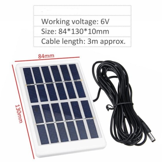 1.2W 6V polycrystalline solar panel laminated with plastic DC interface 3M wire