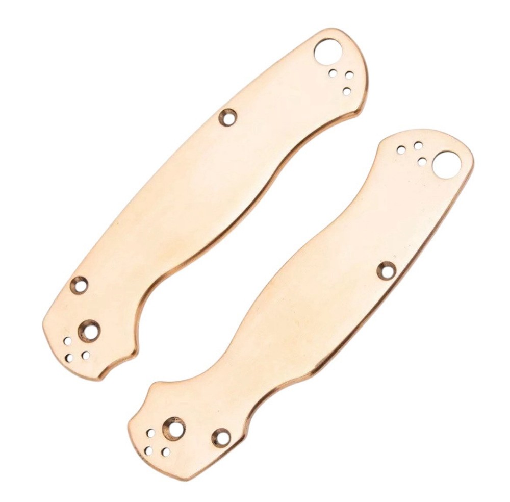 Scikio Custom Spyderco PM2 Bronze Handle Scales
