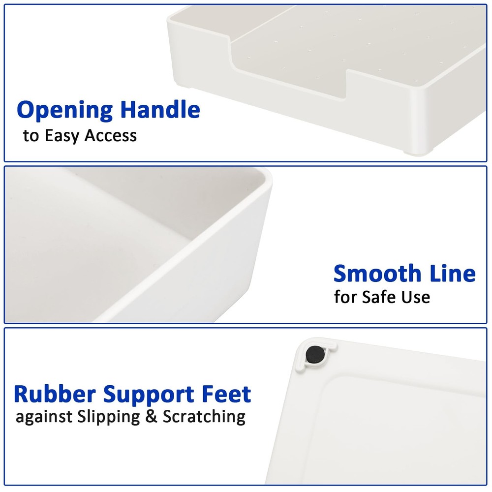 2-Pack Stackable Paper Tray Plastic Desk Drawer Organizer for Office School