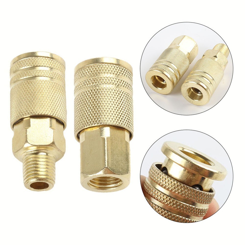 Pneumatic Fitting Quick Connector Air Tools For Air Compressor Gold Iron