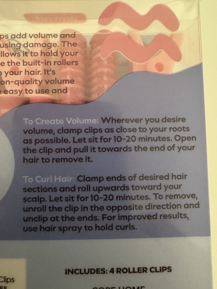 Hair Roller Clips Volumizing 4 Pack No Heat Damage for adding Volume
