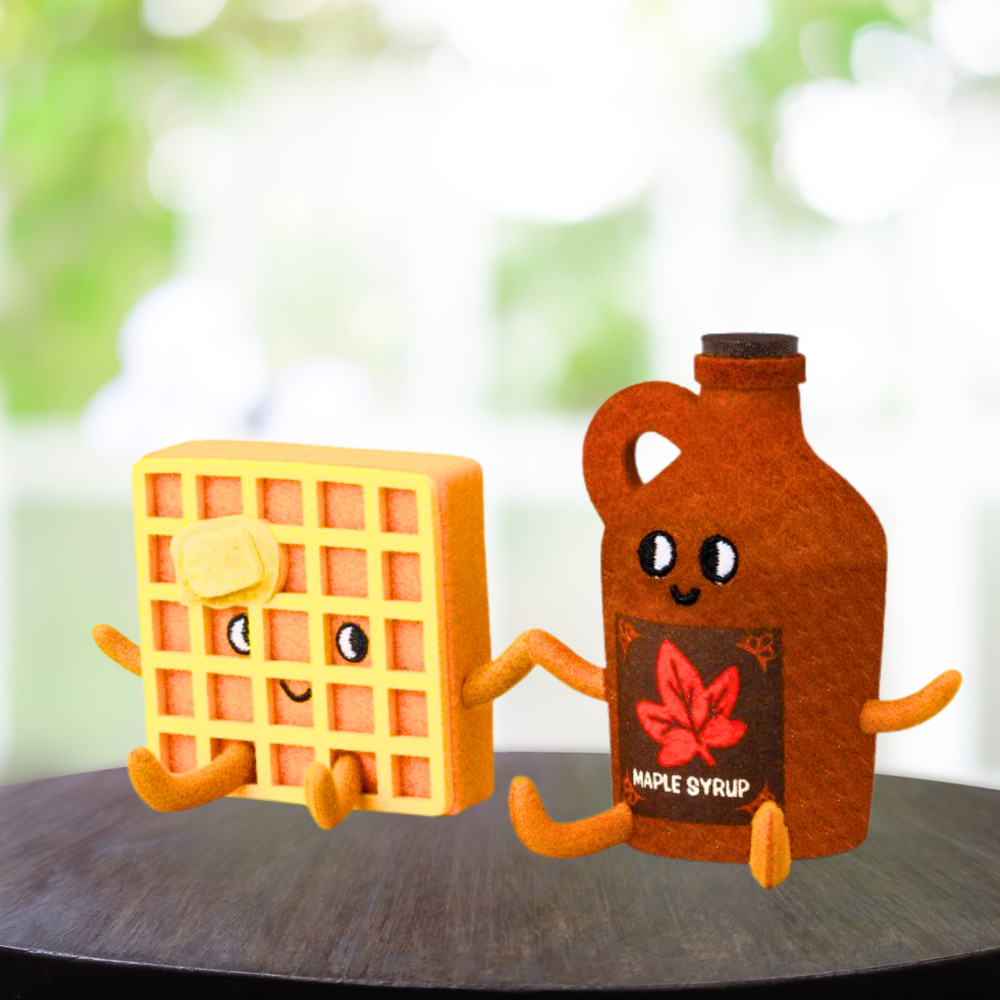 2025 Christmas Felt Duo Figural Waffle and Maple Syrup