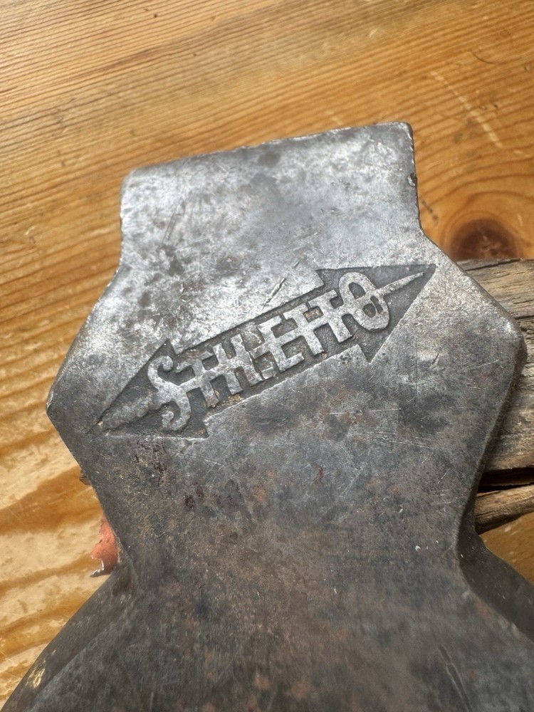 Embossed STILETTO Hatchet Vintage Hewing Axe