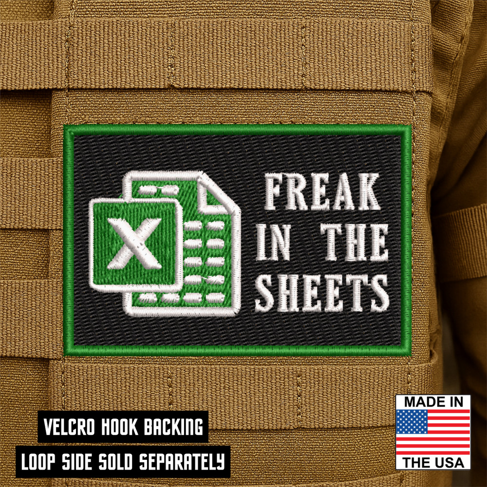 Freak In The Sheets Funny Morale Patch, 2" x 3" Hook & Loop Plate Carrier Patch