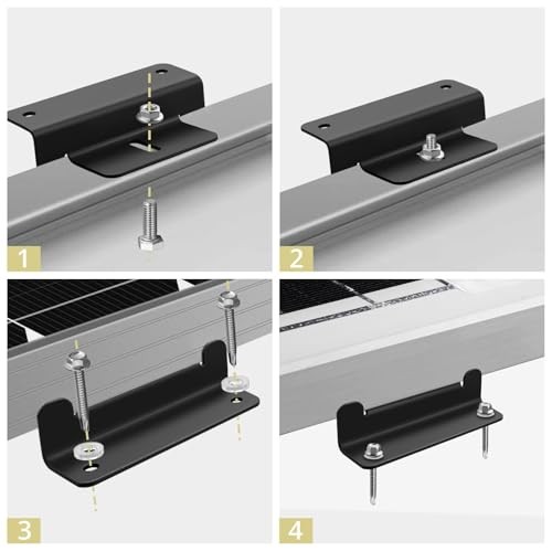 16PCS Solar Panel Mounting Z Brackets, Aluminum Solar Panel Mounting Black