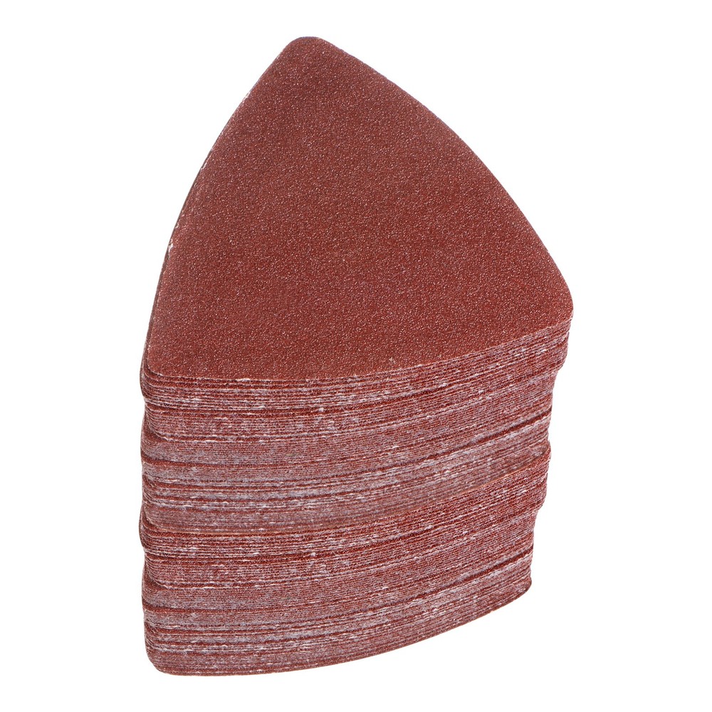 120pcs 100 Grits 80mm Aluminum Oxide Triangular Hook & Loop Sandpapers Pads