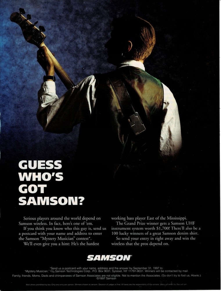 WILL LEE - SAMSON MICS - 1997 Print Advertisement
