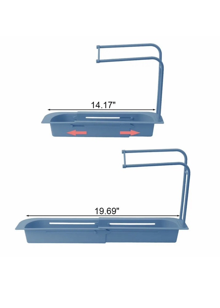 Kitchen Expandable Telescopic Sink Rack Shelf Sponge Drain Storage Basket Holder