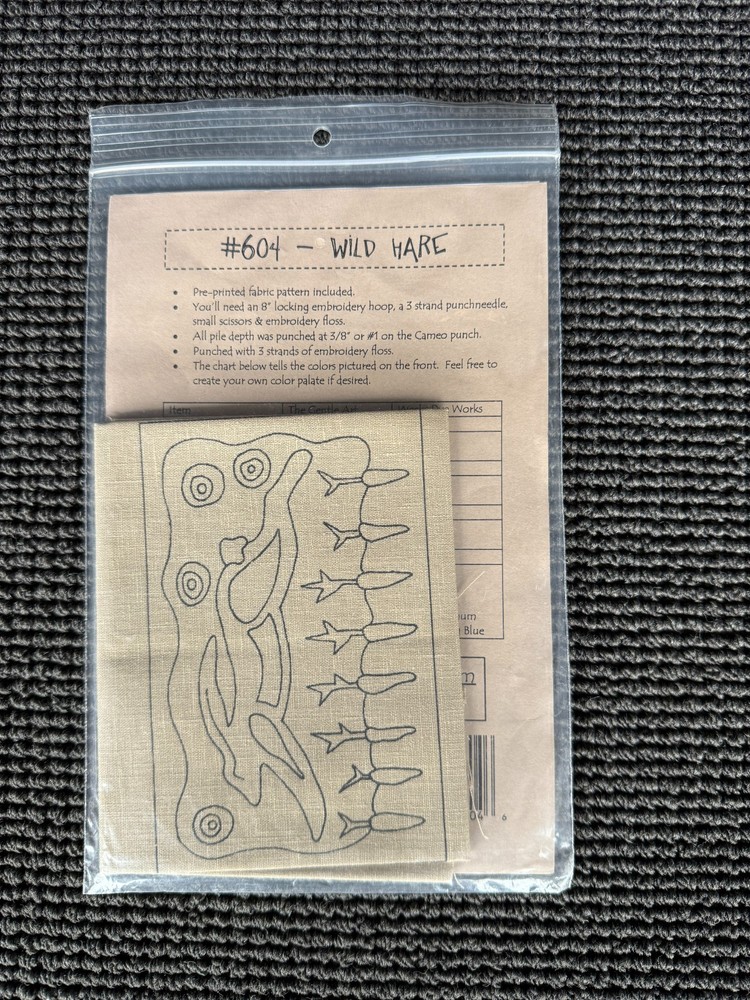 Threads That Bind PunchNeedle Embroidery Pattern & Fabric Wild Hare Rabbit