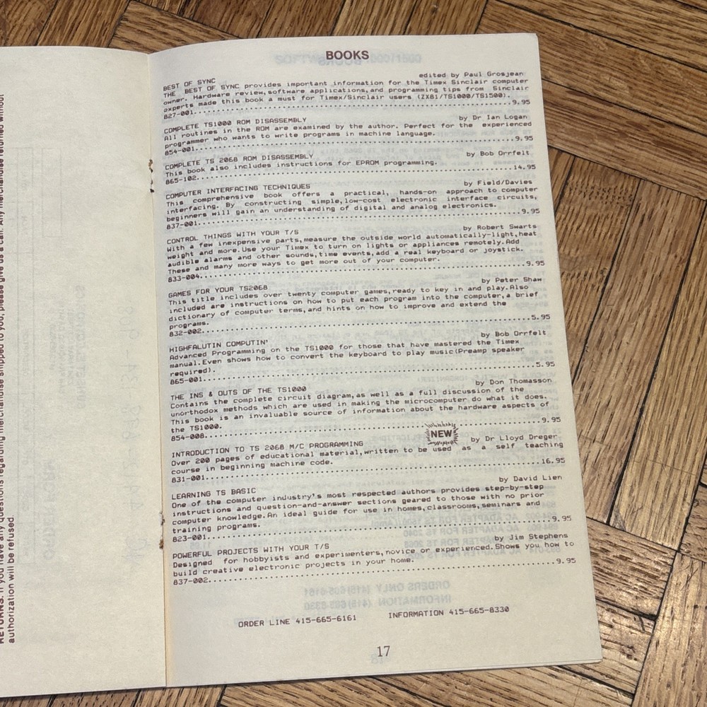 Vintage Timex Sinclair Computer Hardware & Software Order Catalogs (5)