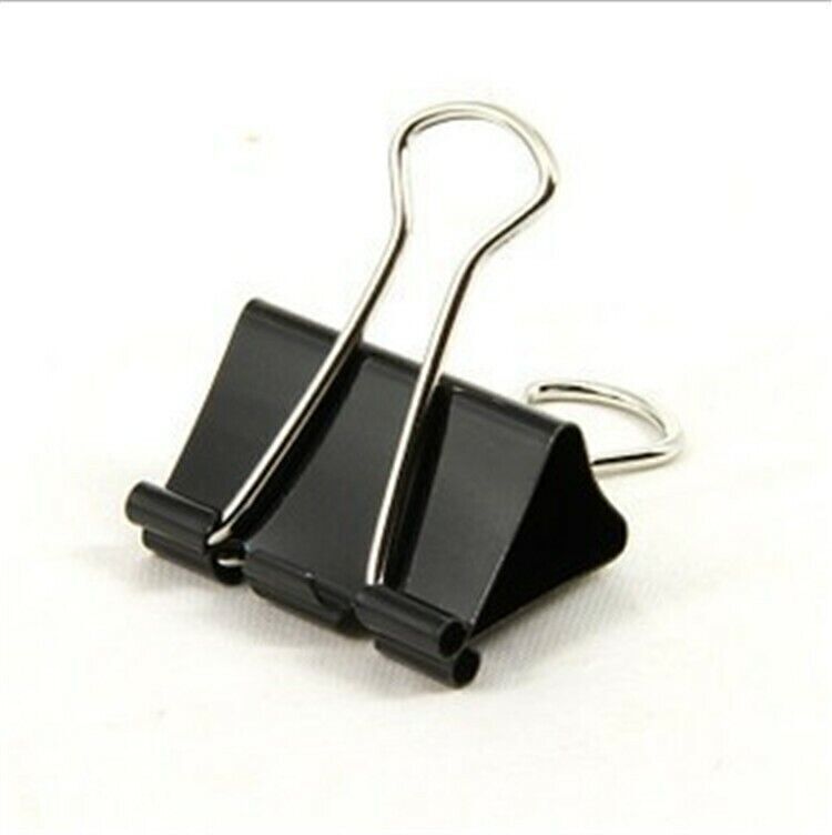 12pcs 51mm Black Foldback Binder Clips Office Clips Binder Grip Clips