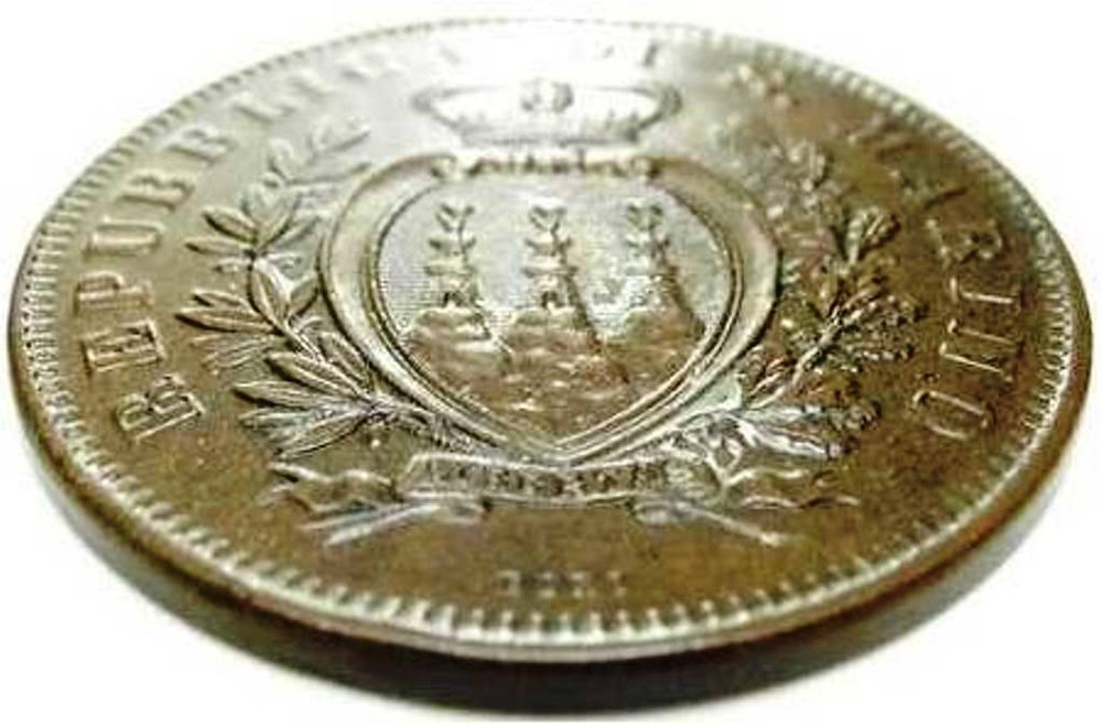 SAN MARINO-Republic, 10 Cents-1875