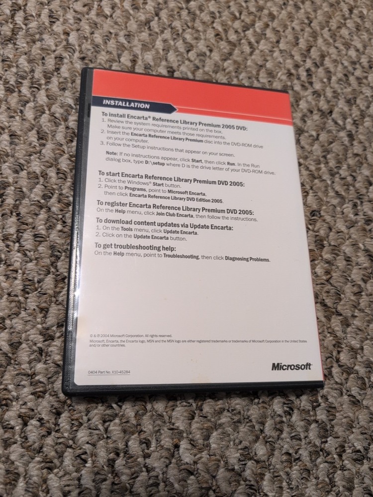 Microsoft Encarta Reference Library Premium 2005 DVD CD Computer PC