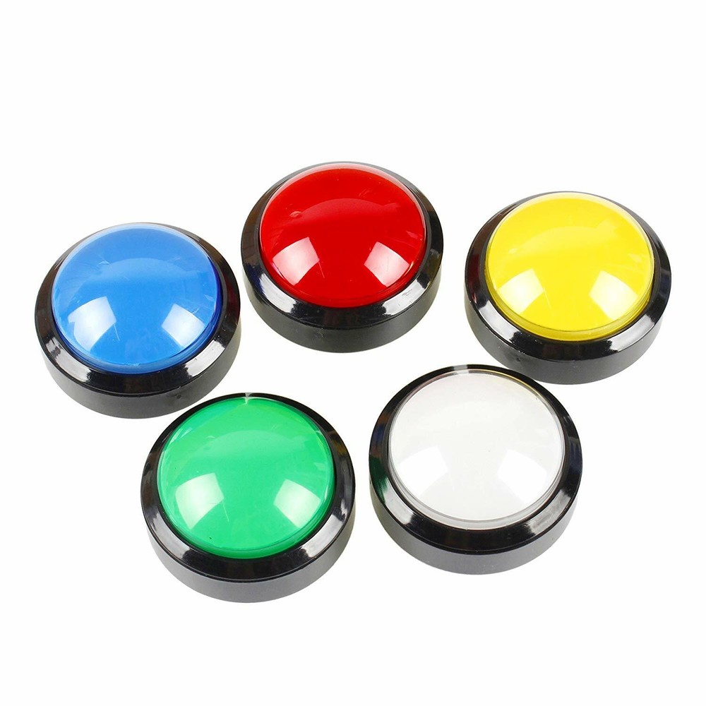 5×100mm Arcade Button LED Dome Illuminated with Microswitch Pop Music JAMMA MAME