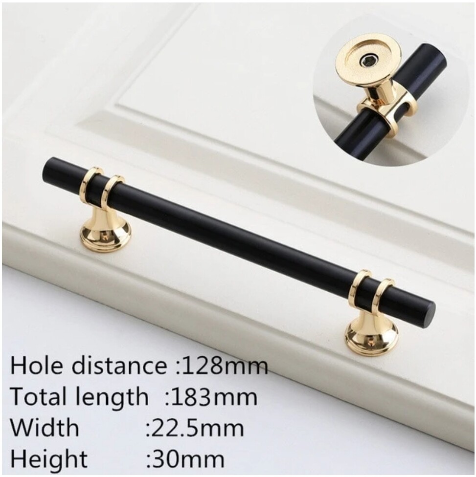 Chrome Cabinet Door Black Silver Gold Handle Kit T Bar Drawer Pull Kitchen