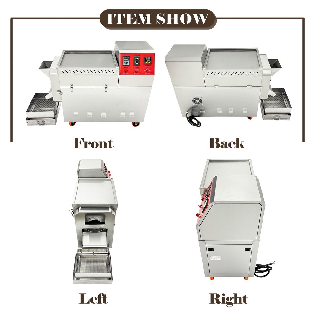 220V Electric Coffee Bean Nut Roaster Roller Type Roasting Machine 27.5Lbs