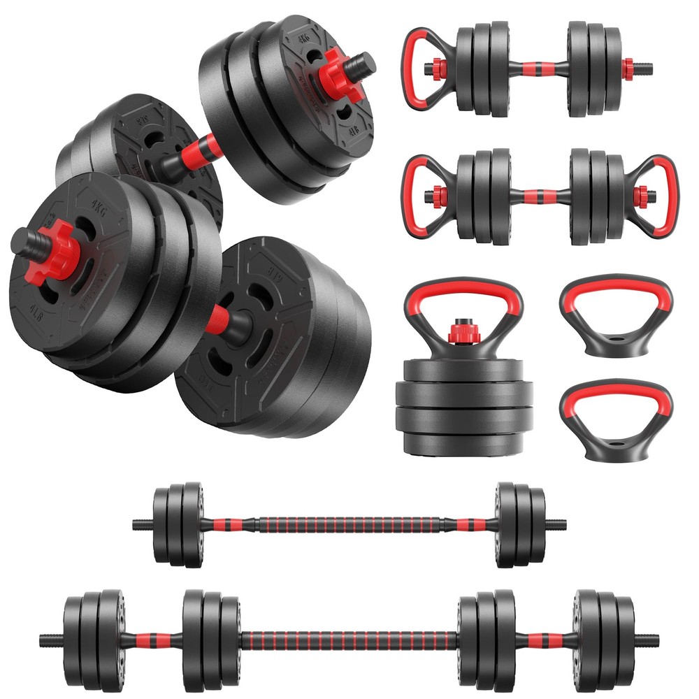 60lbs 4in1 Adjustable Dumbbell Set, Multi-Functional Changeable Dumbbell and ...