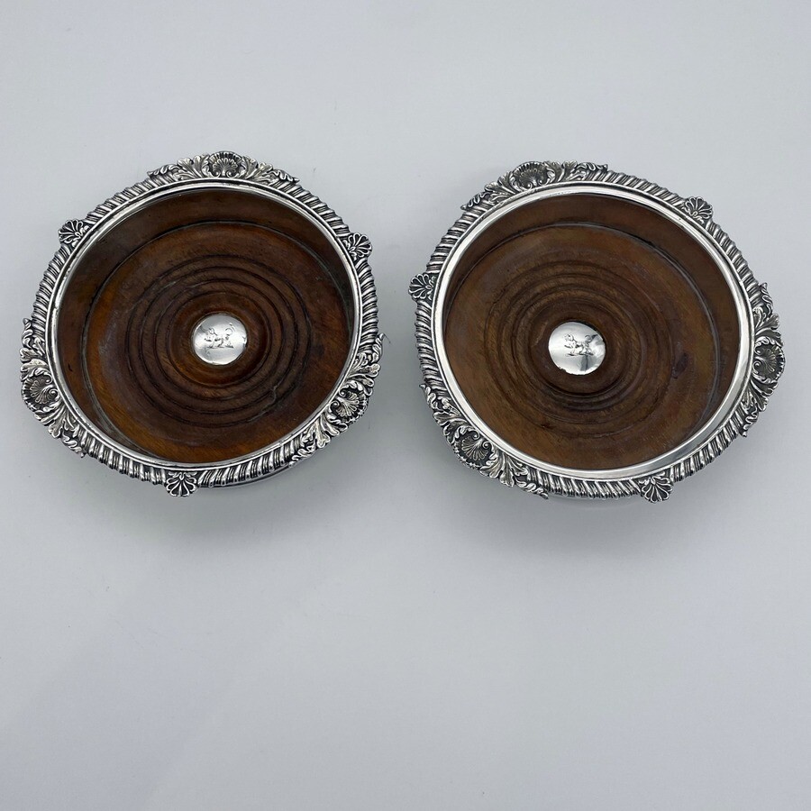Old Sheffield Pair Wine Coasters Circa 1855-77 Creswick & Co