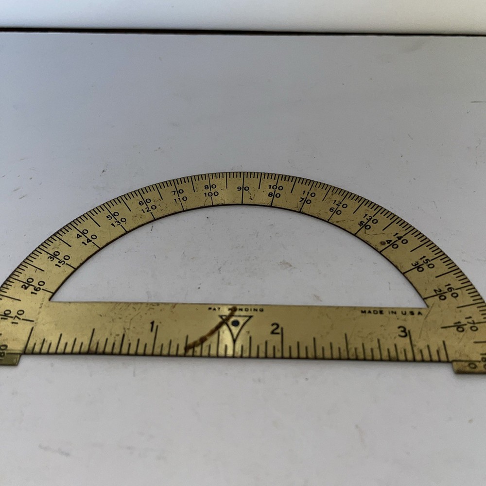 Vintage Brass Drafting Mechanical Protractor