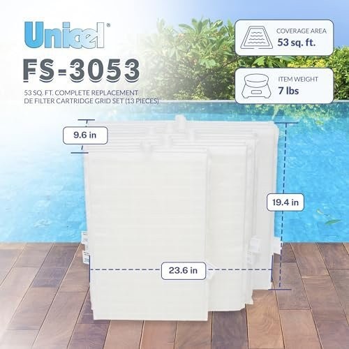 Unicel FS-3053 Rectangular DE Grid Replacement Swimming Pool Filters with Top...