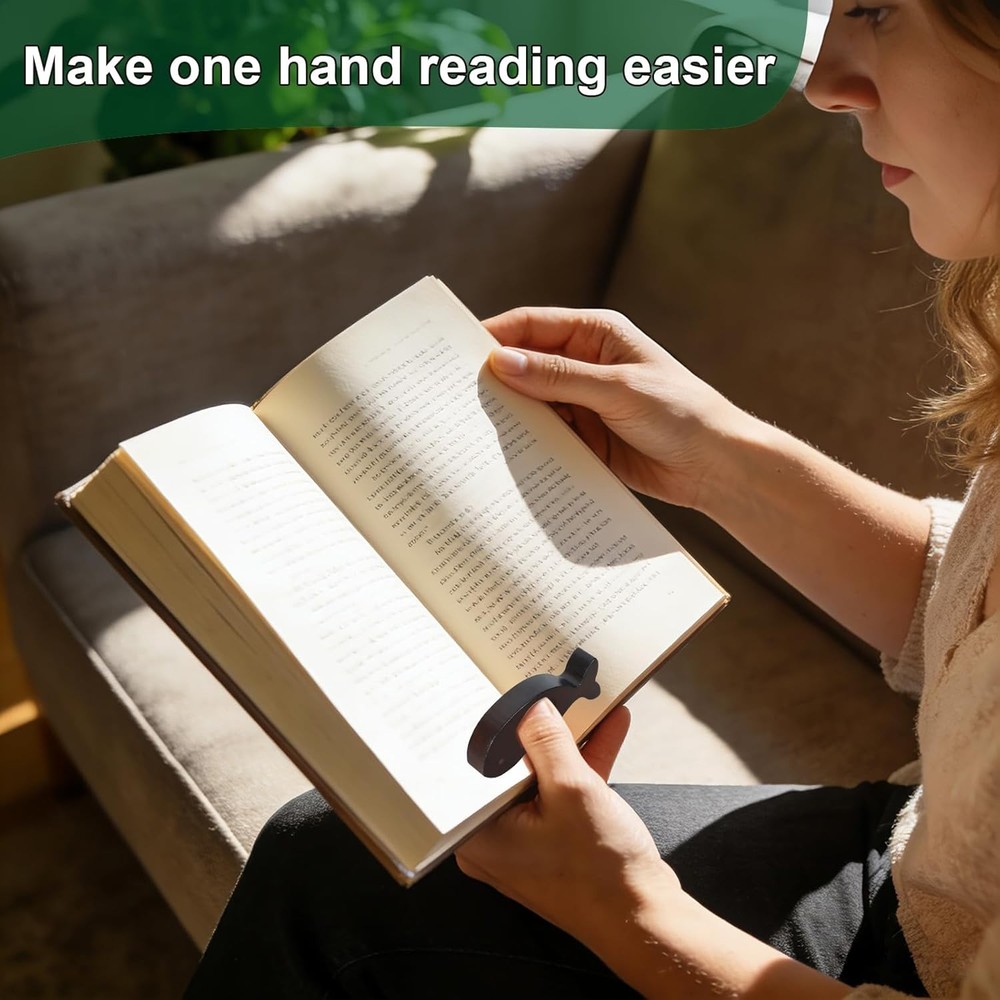 Book Page Holder，3 Pack,Bamboo Book Holder for Reading,Eagle, bear, whale shap