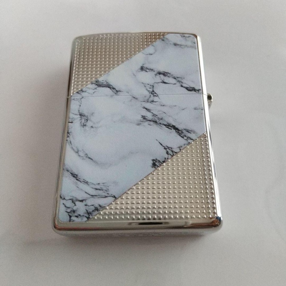 Zippo Customized Metal Phoenix Dot Marble White Lighter